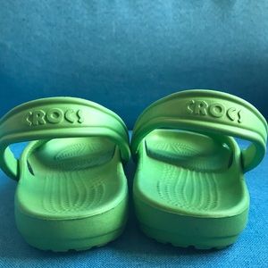 Crocs Lime Green Rubber Sling Back Sandals